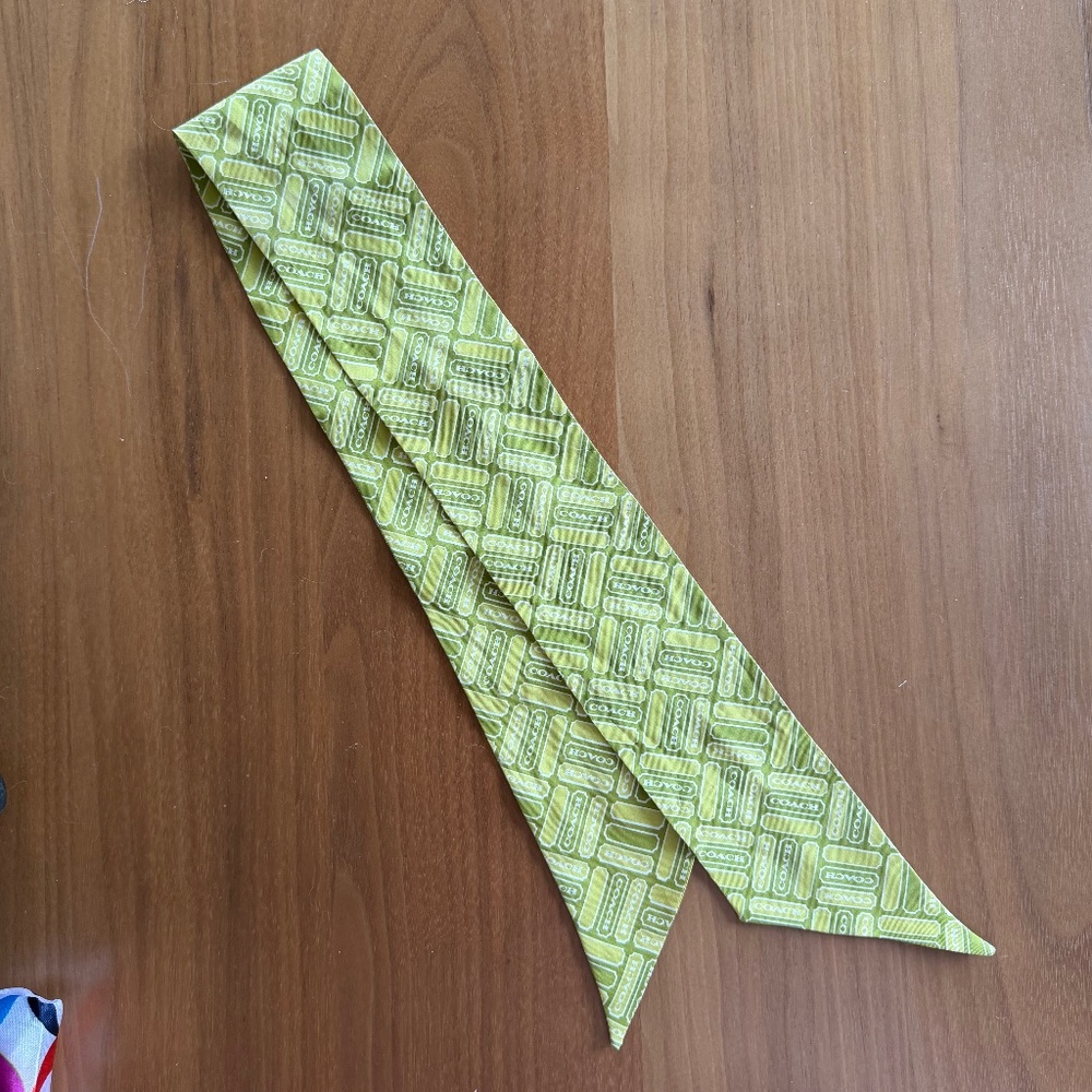 Coach Green Twilly Scarf 100% Silk